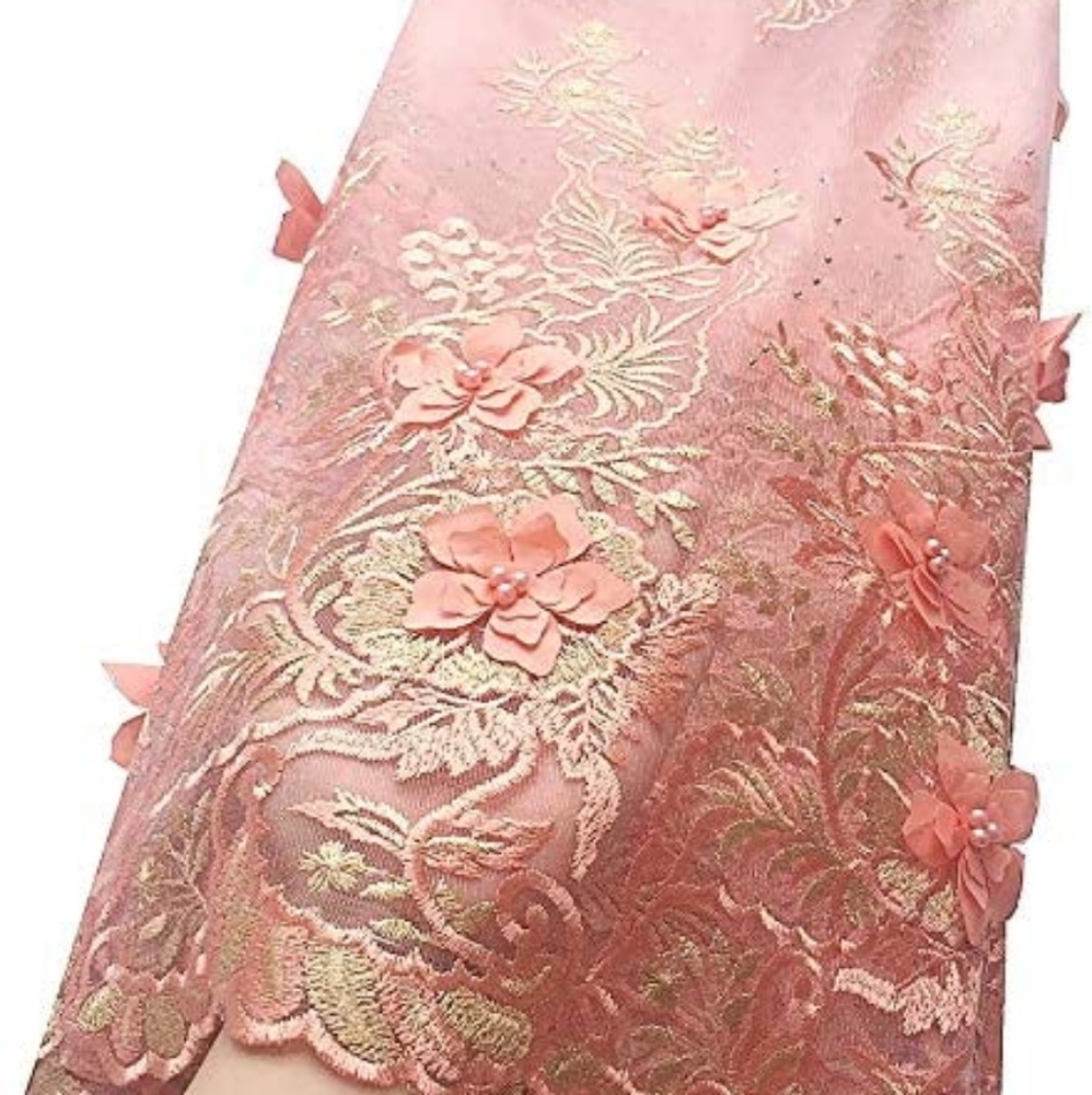 Blush Gold Lace Gatsby 20's Veil Headpiece Set - Picture 10 of 12